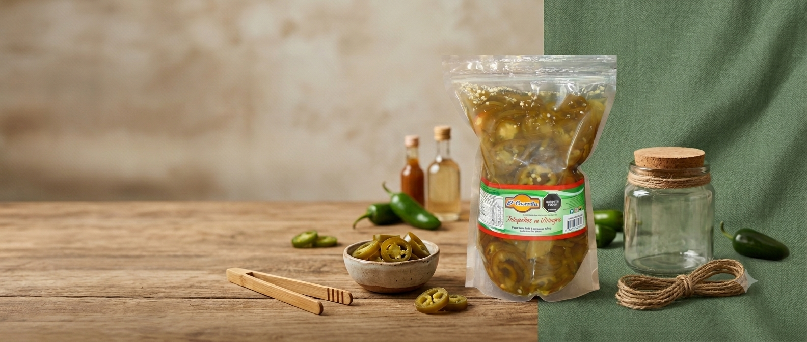 Jalapeños en vinagre.